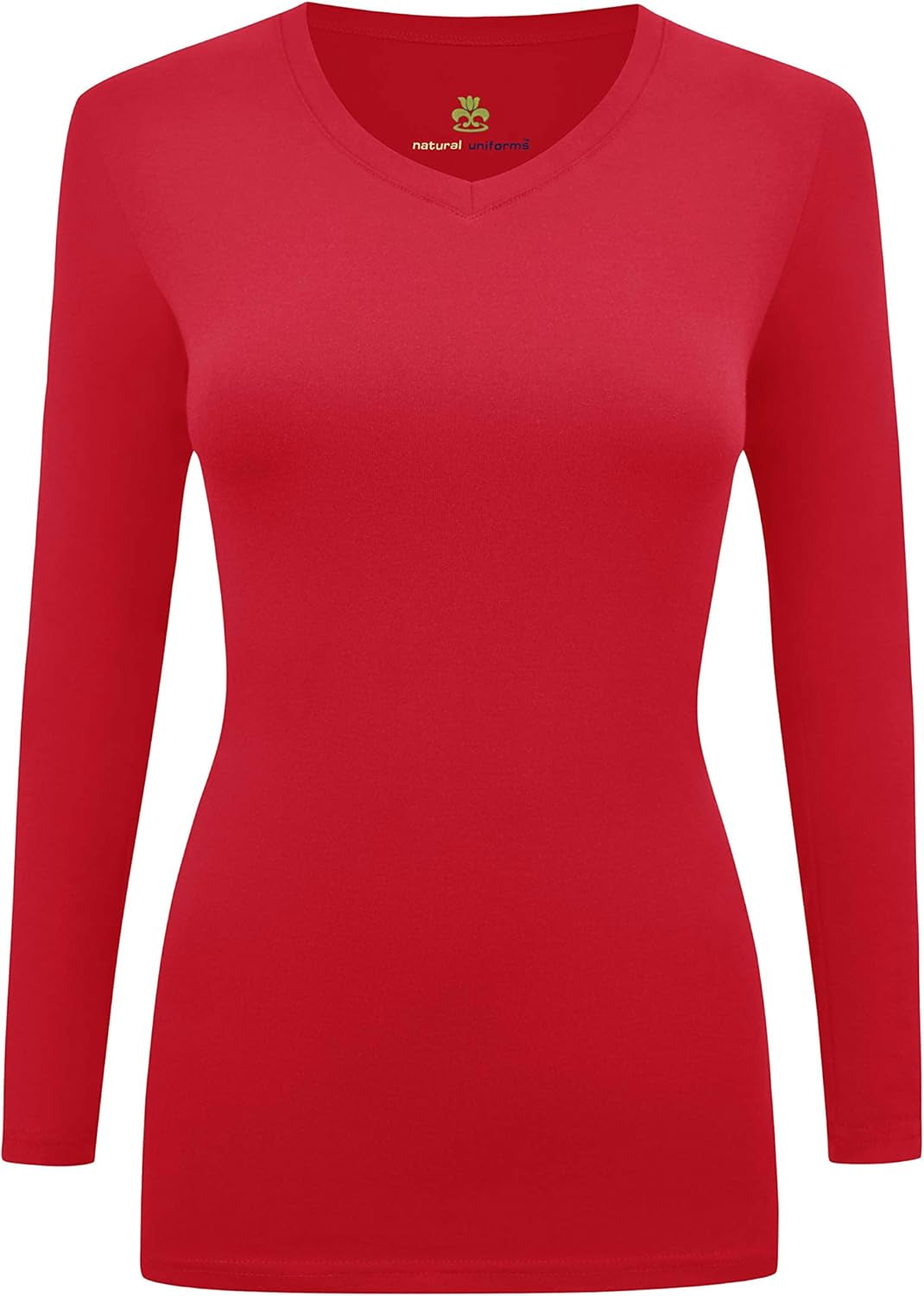 Natural Uniforms Women'S under Scrub Tee V-Neck Long Sleeve T-Shirt
