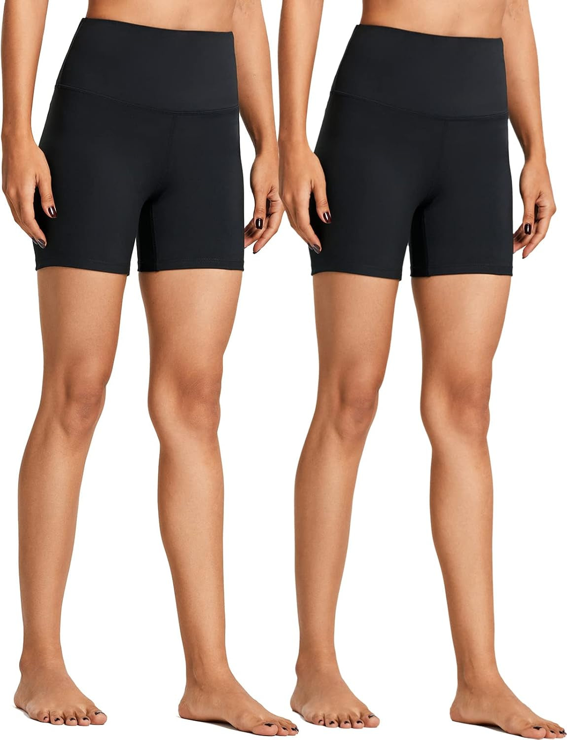 ZUTY 10" Biker Shorts Women High Waisted with 2 Hidden Pockets