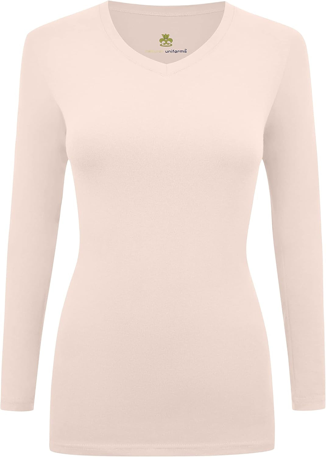 Natural Uniforms Women'S under Scrub Tee V-Neck Long Sleeve T-Shirt