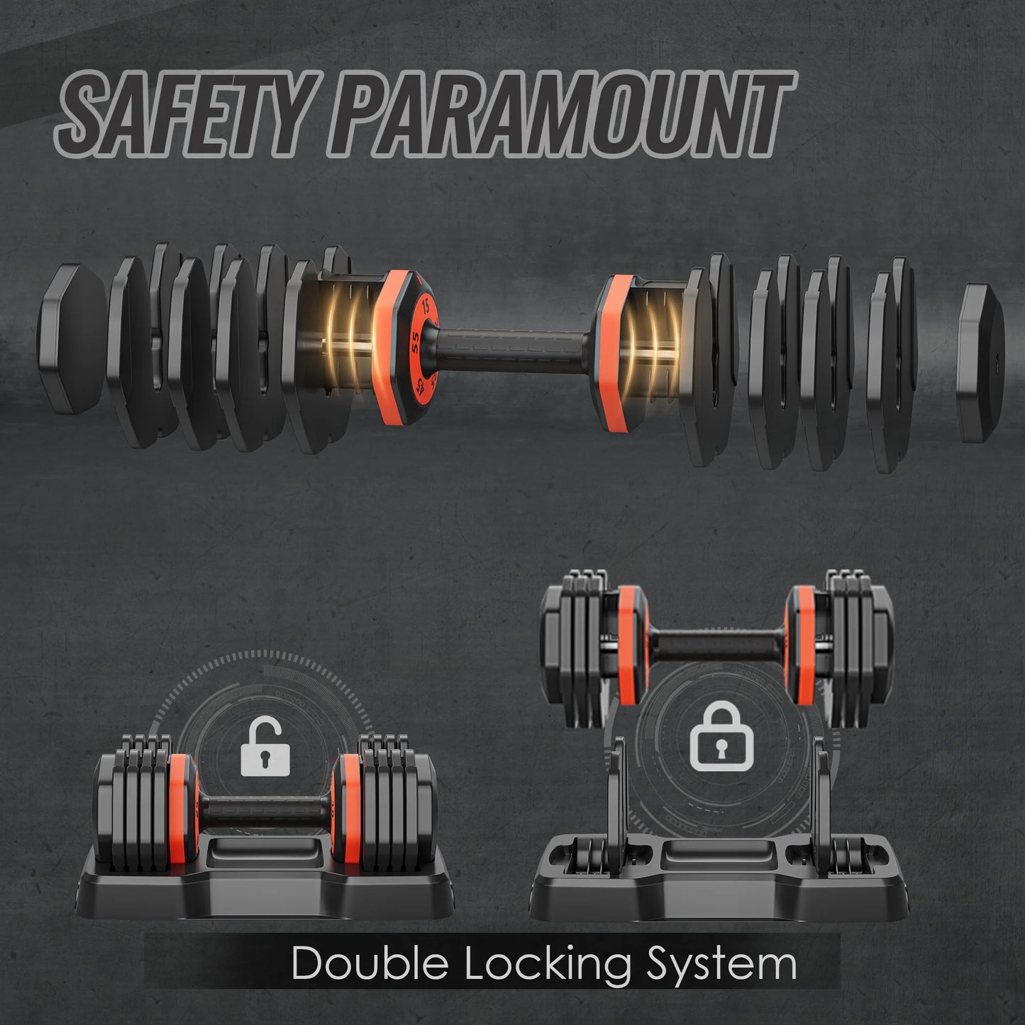 Adjustable Dumbbell Set, 5 in 1