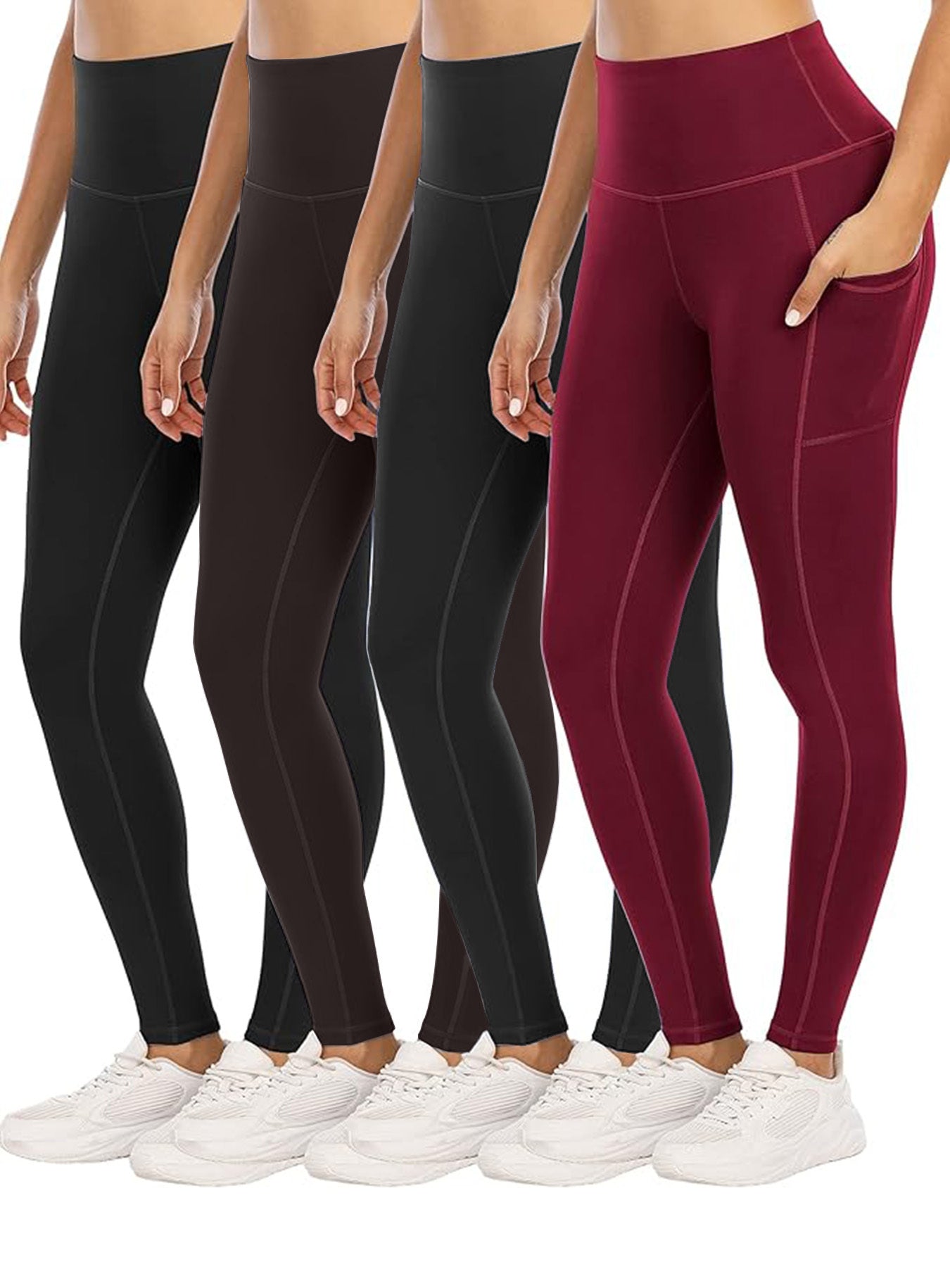 Four Piece Yoga Pants With Pockets