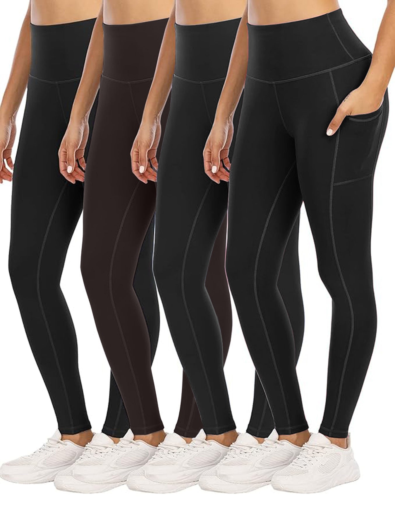 Four Piece Yoga Pants With Pockets
