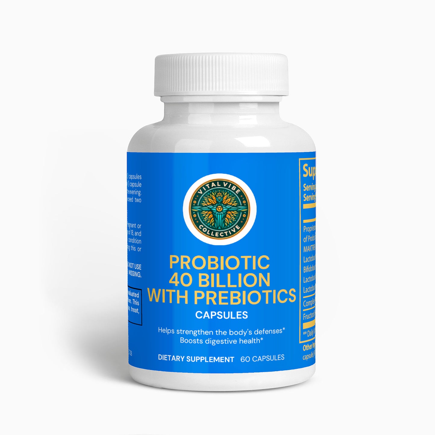 VitalVibe Probiotic 40 Billion with Prebiotics: Gut Health and Immunity