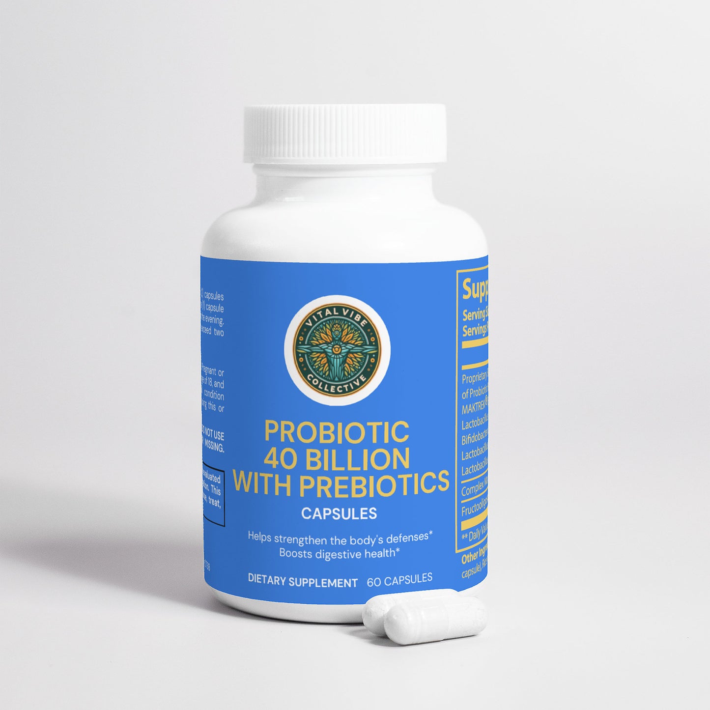 VitalVibe Probiotic 40 Billion with Prebiotics: Gut Health and Immunity