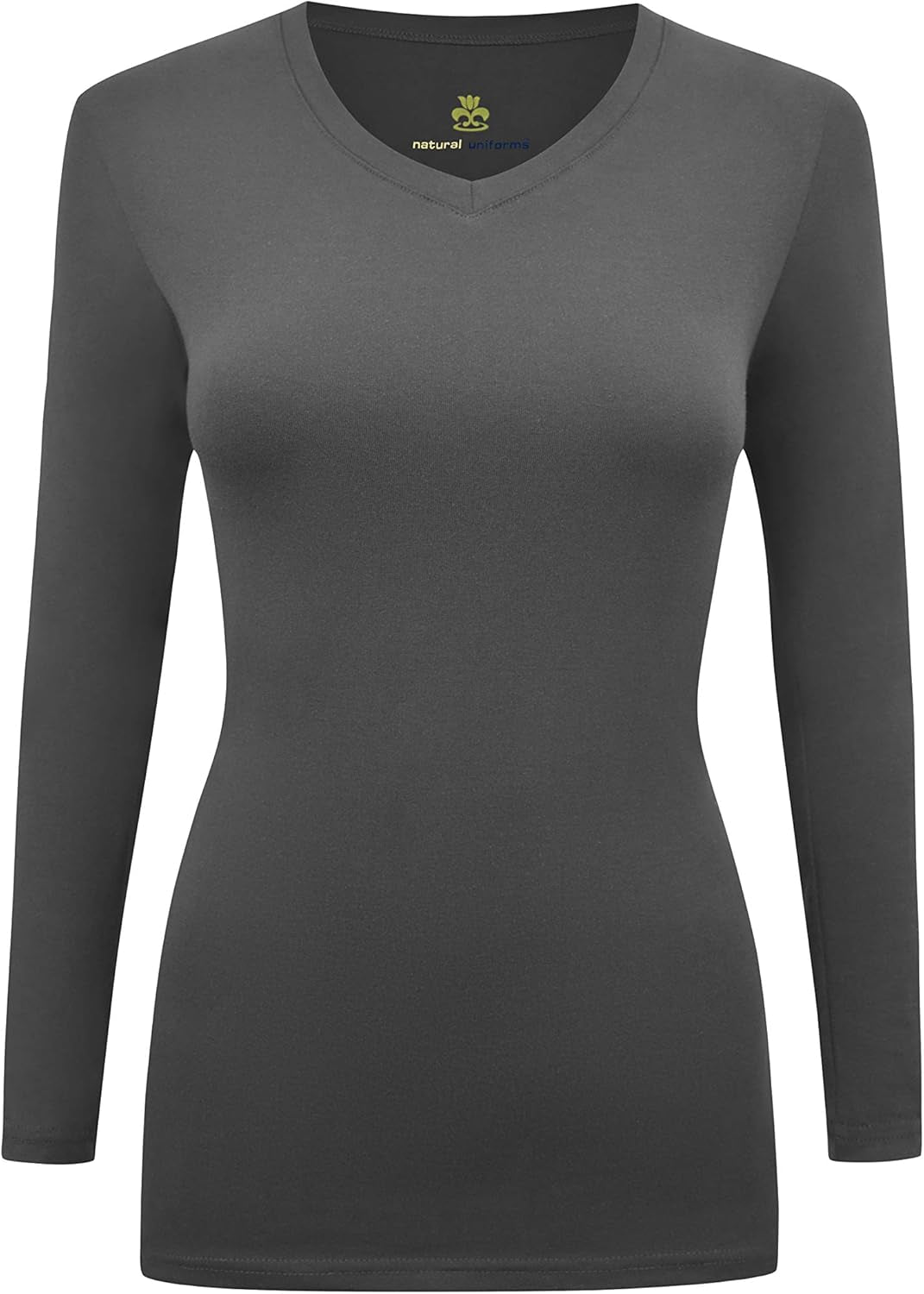 Natural Uniforms Women'S under Scrub Tee V-Neck Long Sleeve T-Shirt
