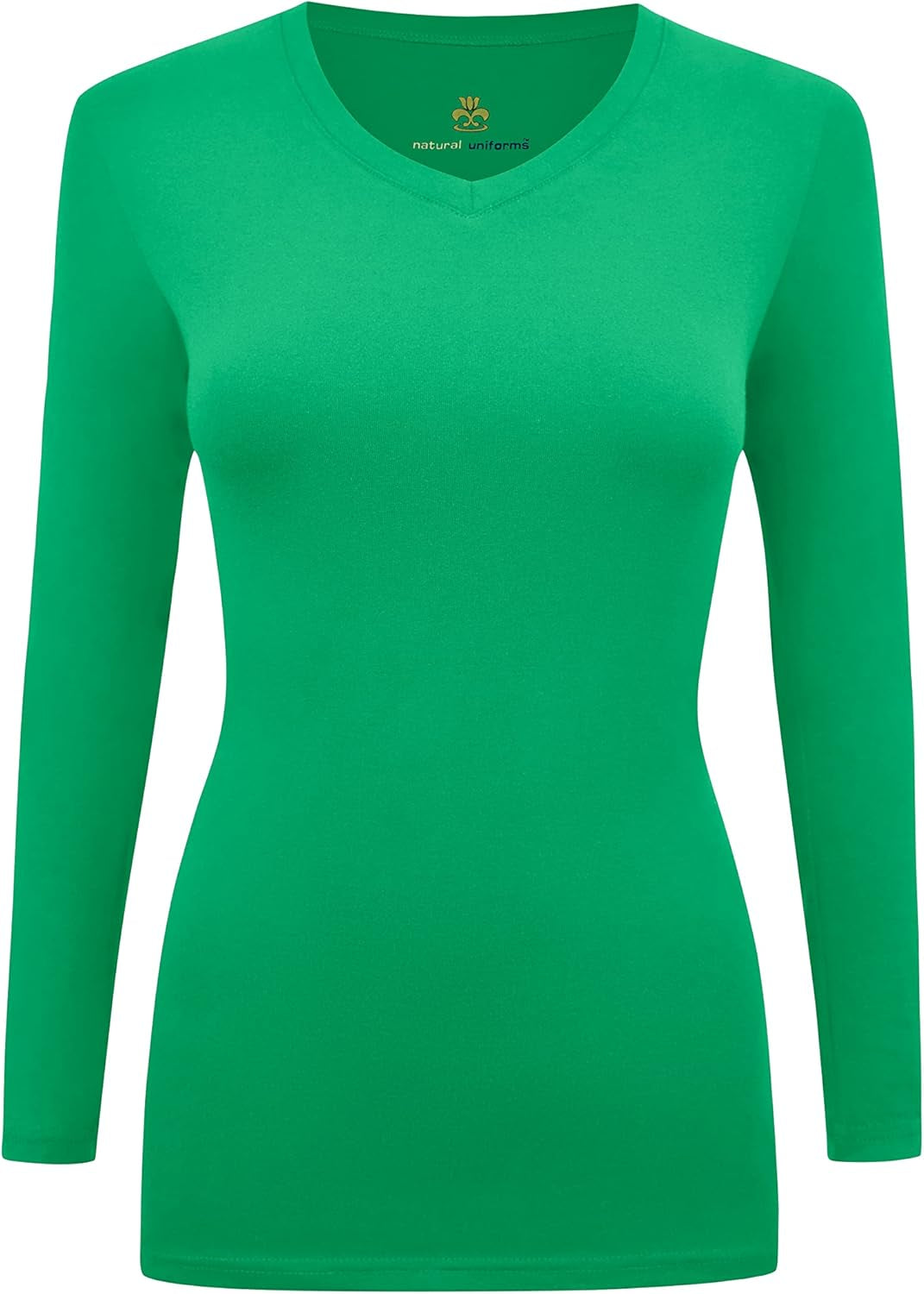 Natural Uniforms Women'S under Scrub Tee V-Neck Long Sleeve T-Shirt