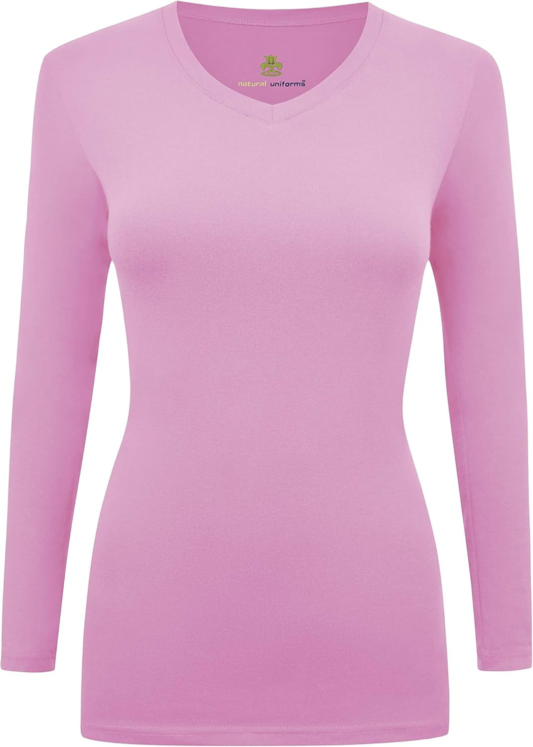 Natural Uniforms Women'S under Scrub Tee V-Neck Long Sleeve T-Shirt