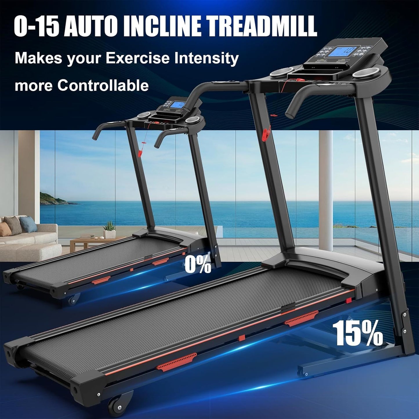 Home Automatic Tilt Treadmill – Powerful, Foldable & Energy-Efficient