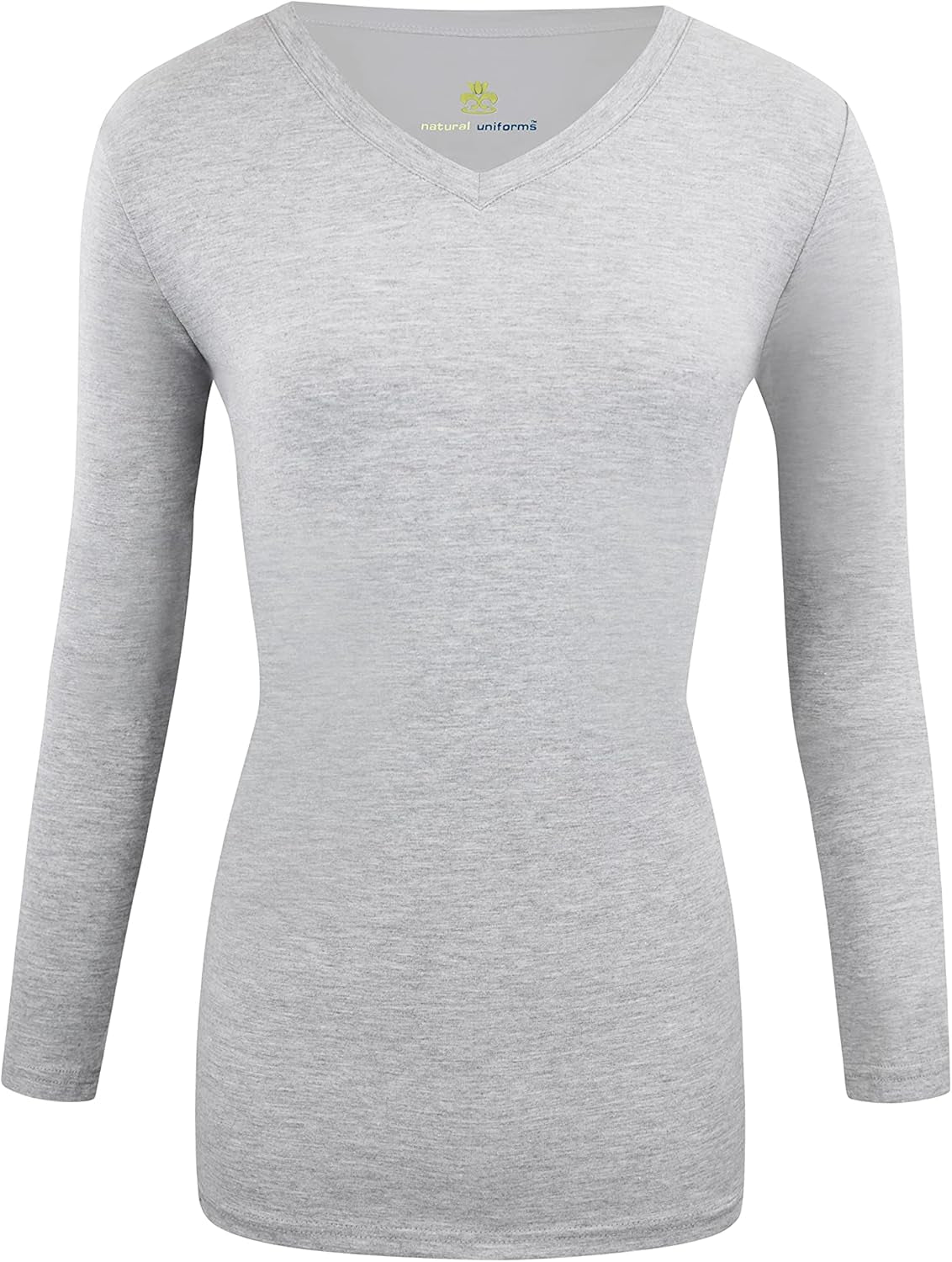 Natural Uniforms Women'S under Scrub Tee V-Neck Long Sleeve T-Shirt