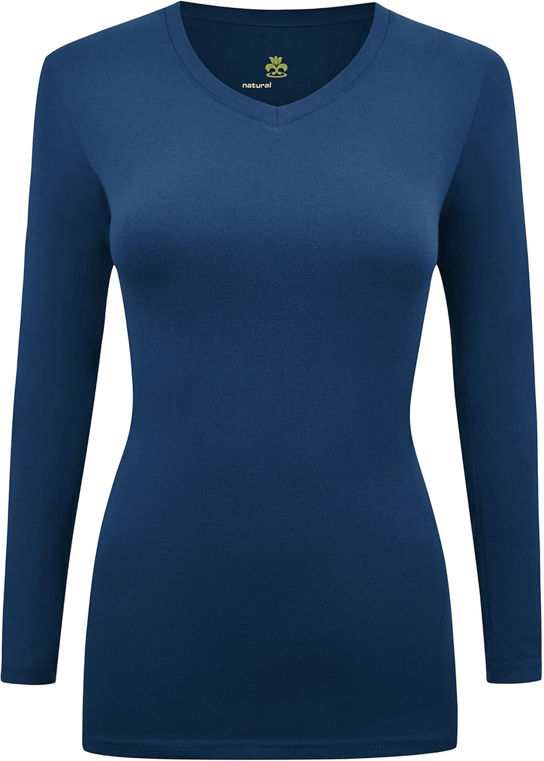 Natural Uniforms Women'S under Scrub Tee V-Neck Long Sleeve T-Shirt