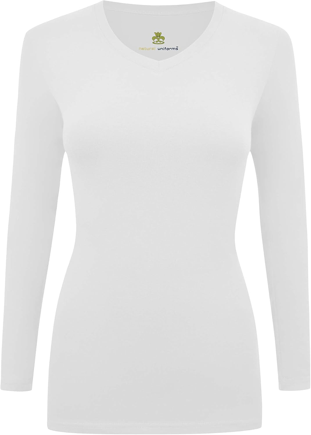 Natural Uniforms Women'S under Scrub Tee V-Neck Long Sleeve T-Shirt
