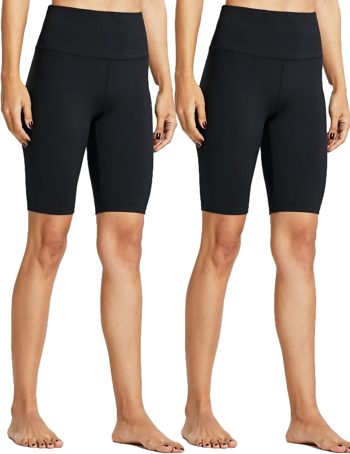ZUTY 10" Biker Shorts Women High Waisted with 2 Hidden Pockets