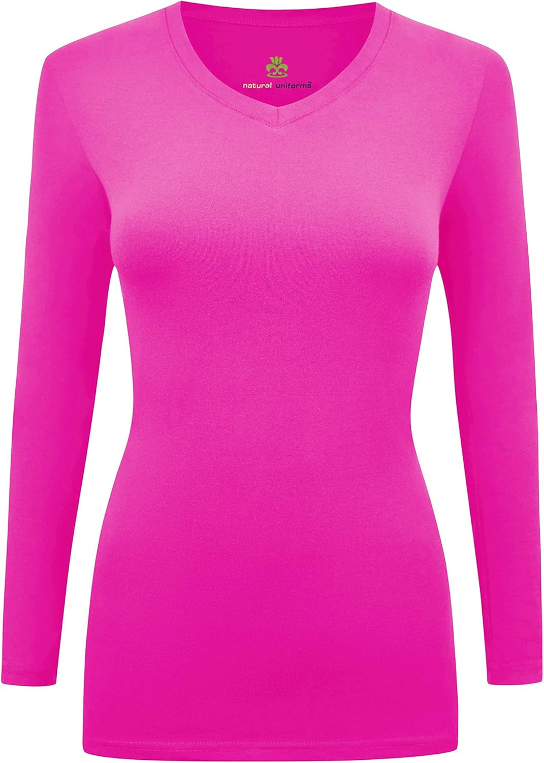 Natural Uniforms Women'S under Scrub Tee V-Neck Long Sleeve T-Shirt