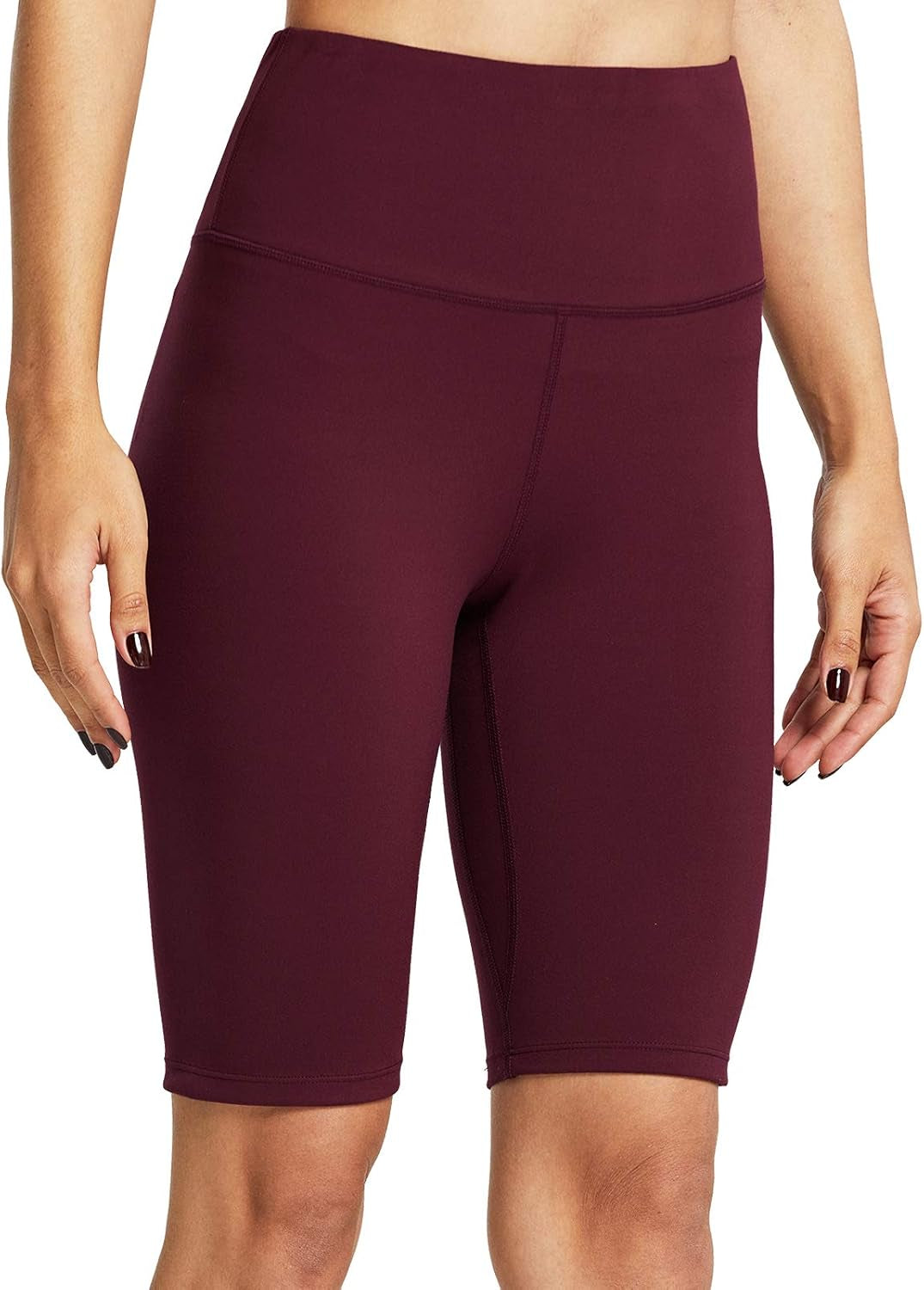 ZUTY 10" Biker Shorts Women High Waisted with 2 Hidden Pockets