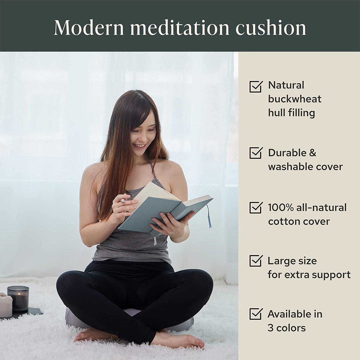 Zafu Yoga Bolster Meditation Cushion
