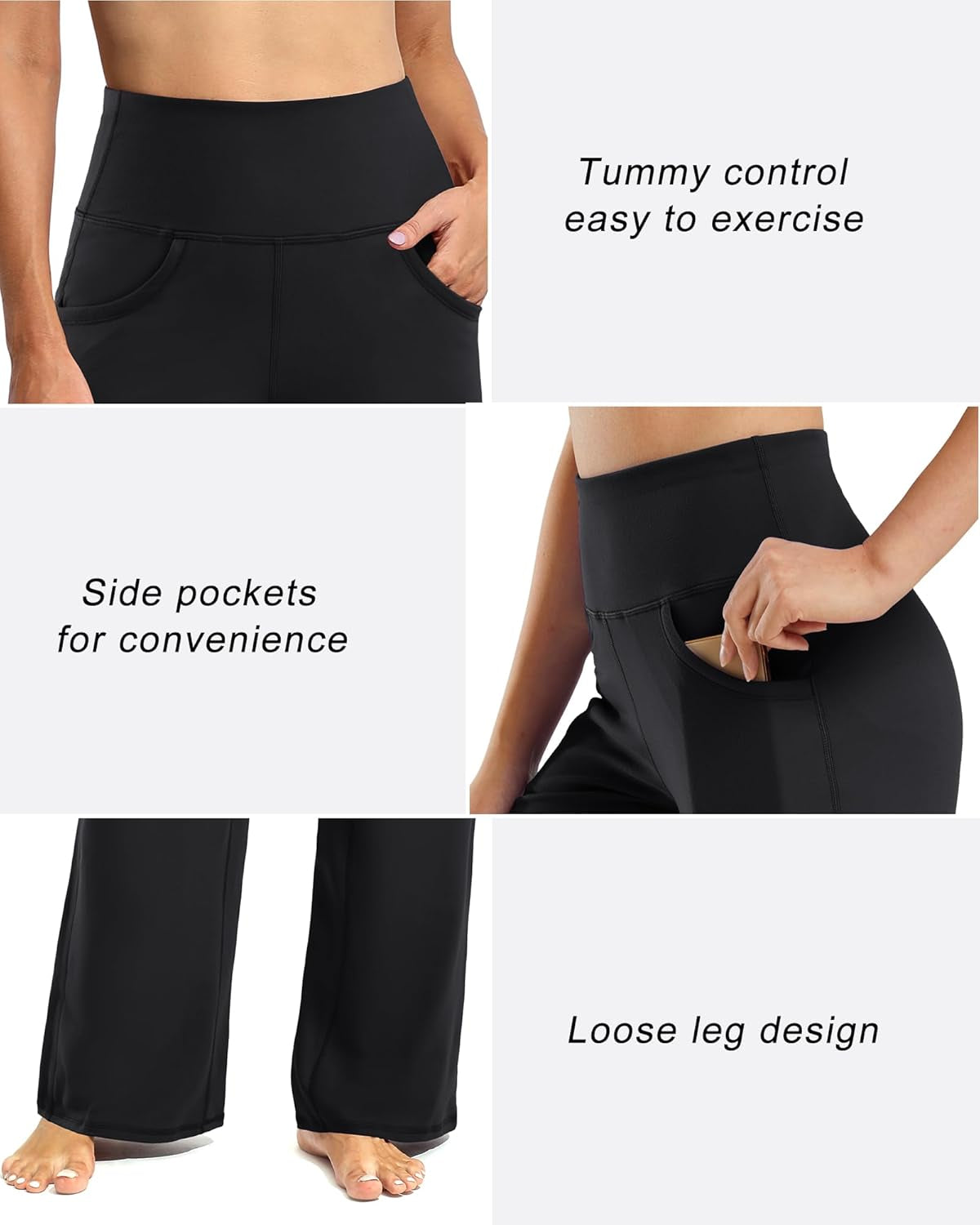 Promover Wide Leg Pants Woman Yoga Pants with Pockets