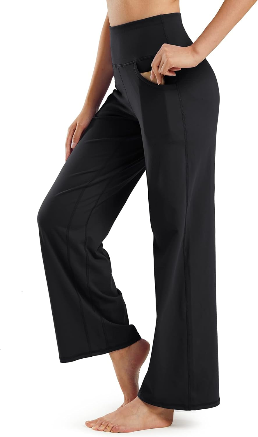 Promover Wide Leg Pants Woman Yoga Pants with Pockets