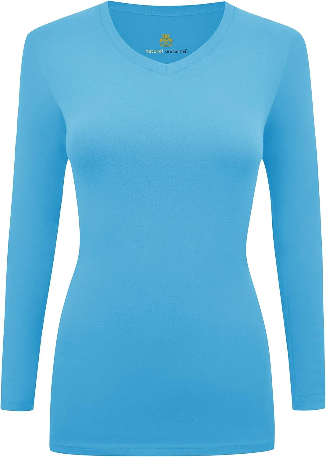 Natural Uniforms Women'S under Scrub Tee V-Neck Long Sleeve T-Shirt