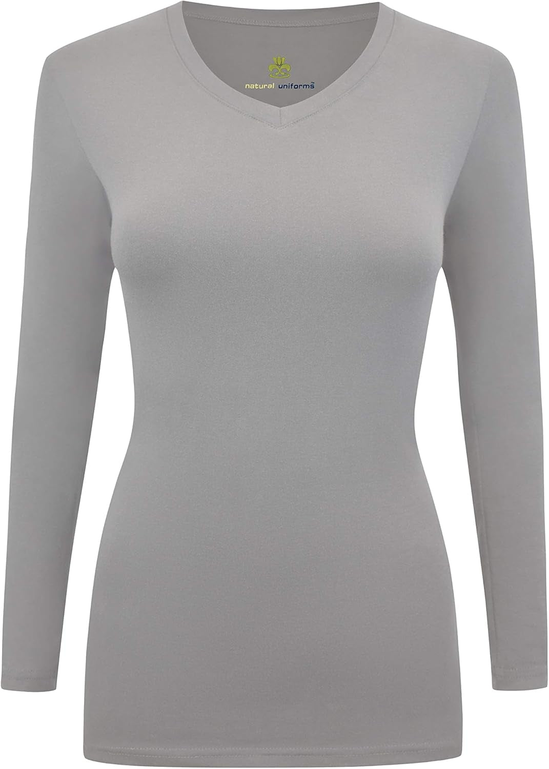 Natural Uniforms Women'S under Scrub Tee V-Neck Long Sleeve T-Shirt