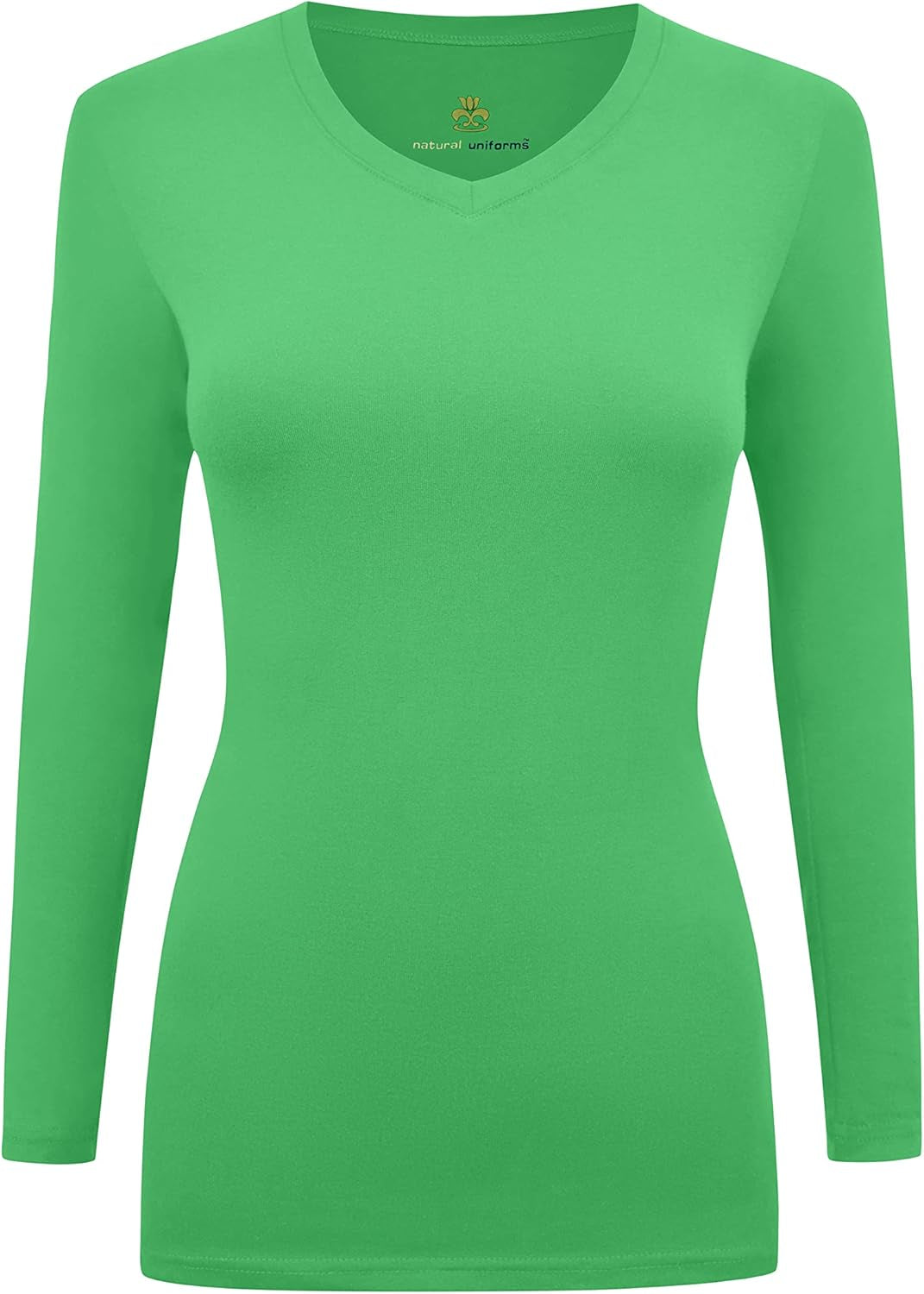 Natural Uniforms Women'S under Scrub Tee V-Neck Long Sleeve T-Shirt