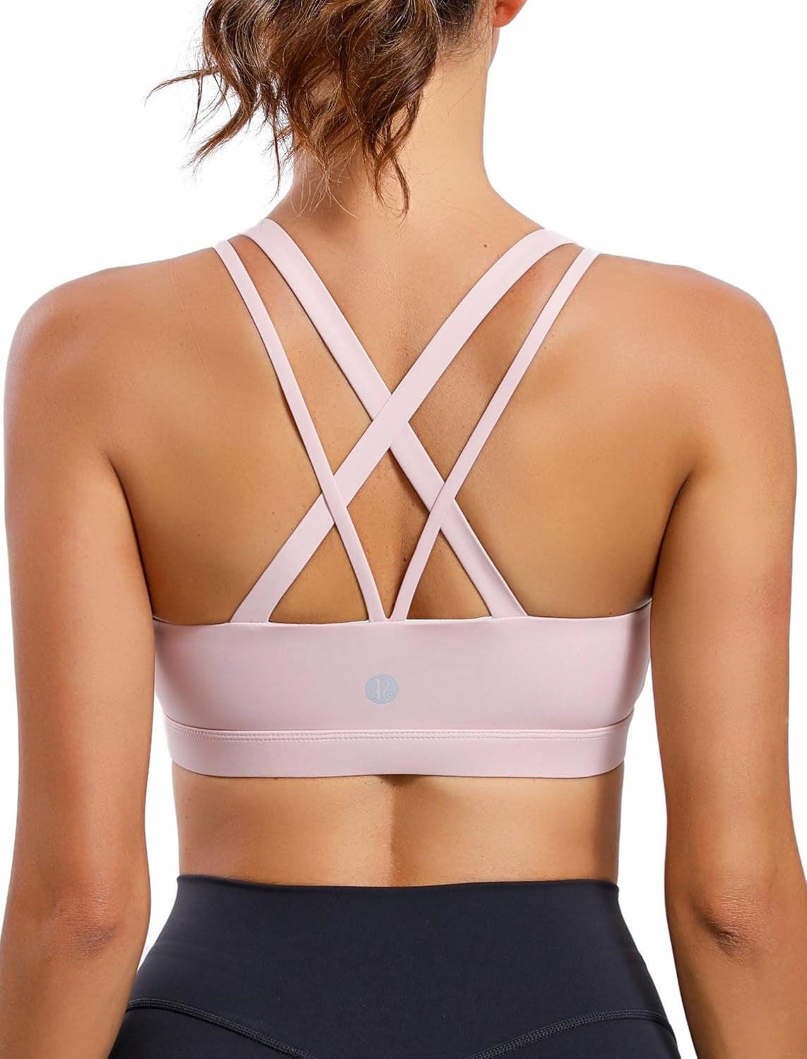 RUNNING GIRL Strappy Sports Bra for Women Sexy Crisscross Back Light Support Yoga Bra with Removable Cups