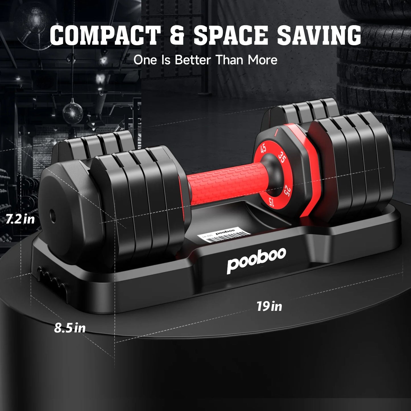 LNOW Adjustable Dumbbells with High Quality Tray 15Lb to 55Lb