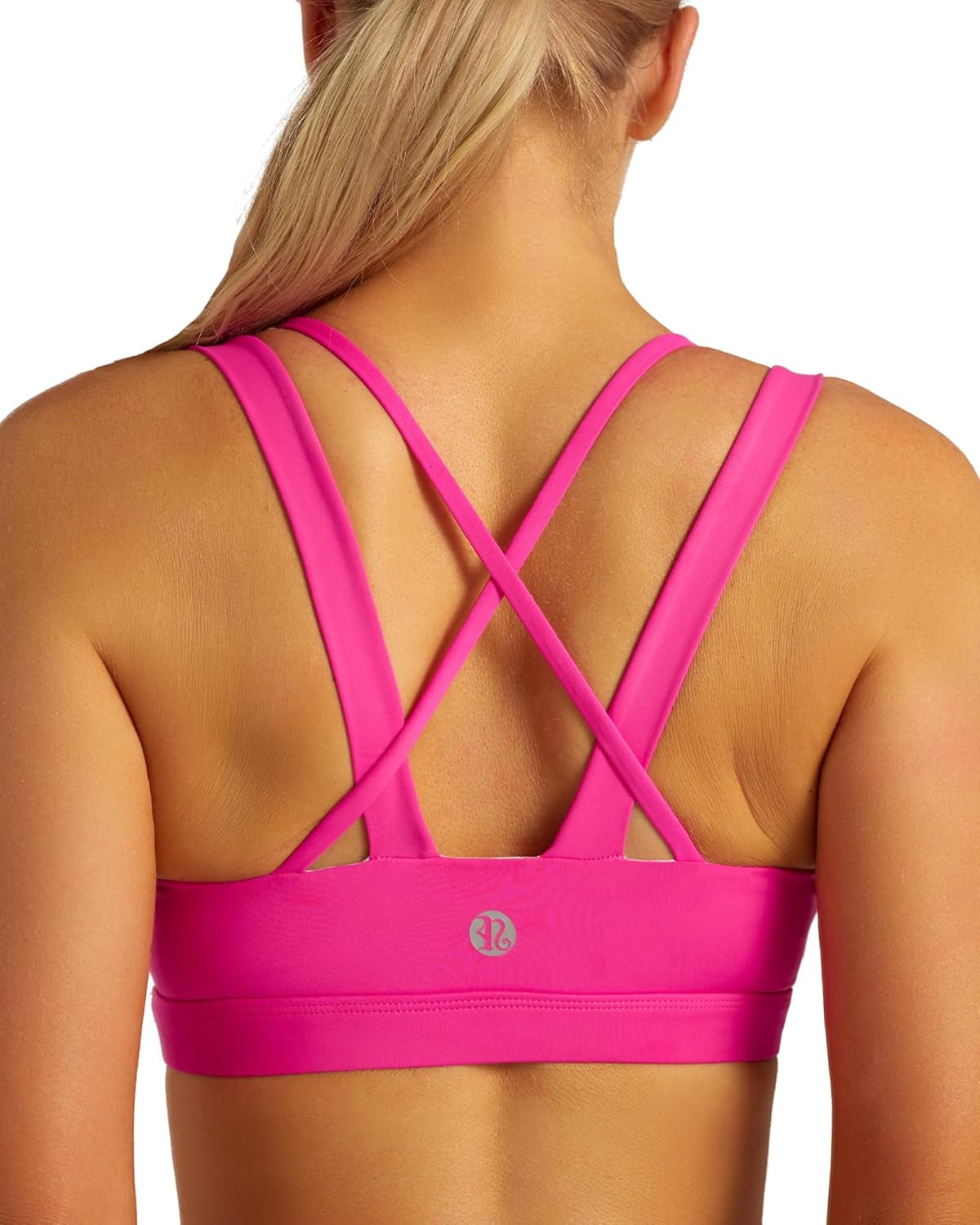 RUNNING GIRL Sports Bra for Women, Criss-Cross Back Padded Strappy Sports Bras Medium Support Yoga Bra with Removable Cups