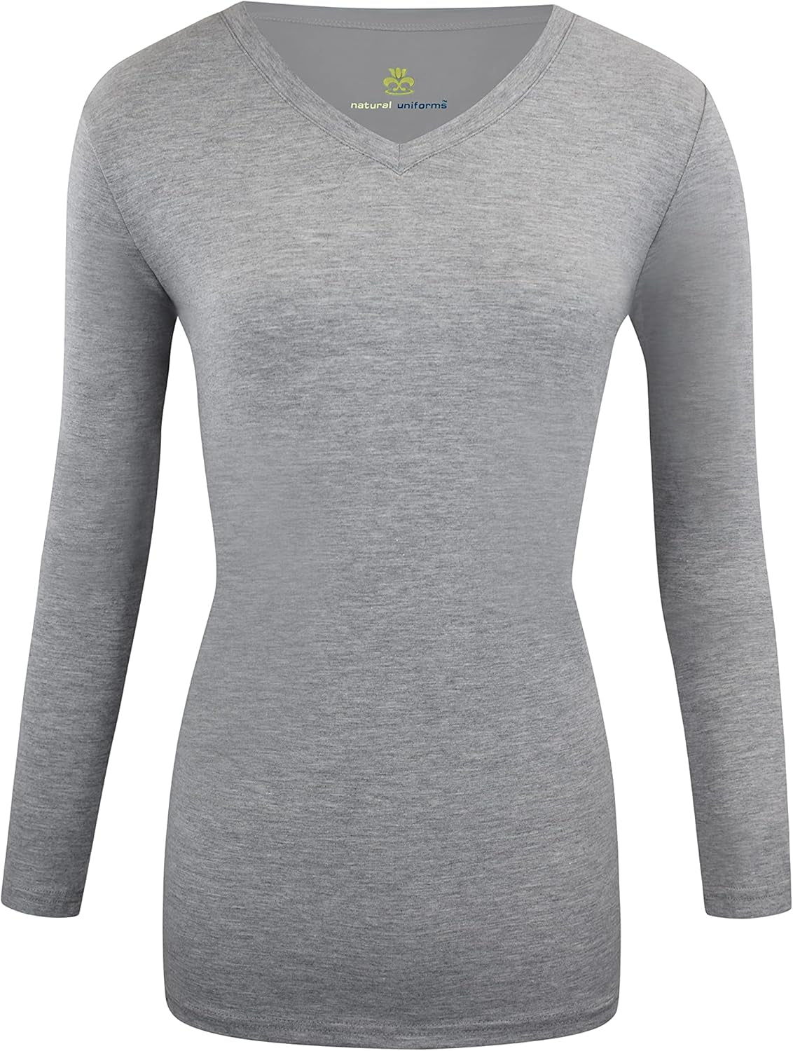 Natural Uniforms Women'S under Scrub Tee V-Neck Long Sleeve T-Shirt