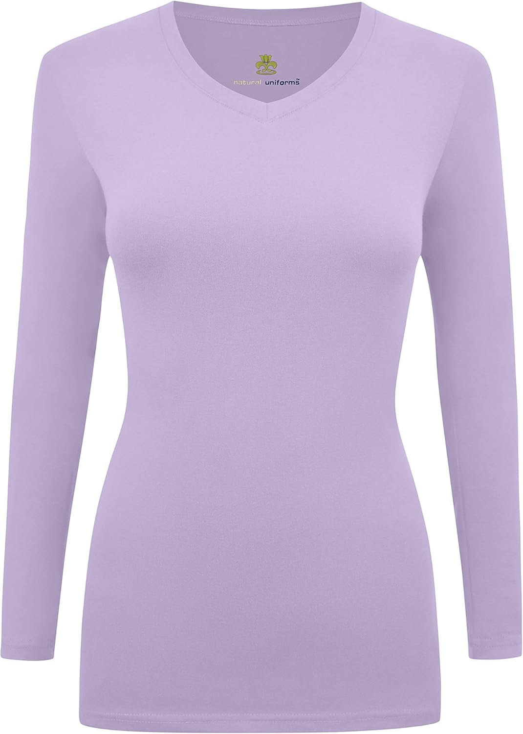 Natural Uniforms Women'S under Scrub Tee V-Neck Long Sleeve T-Shirt