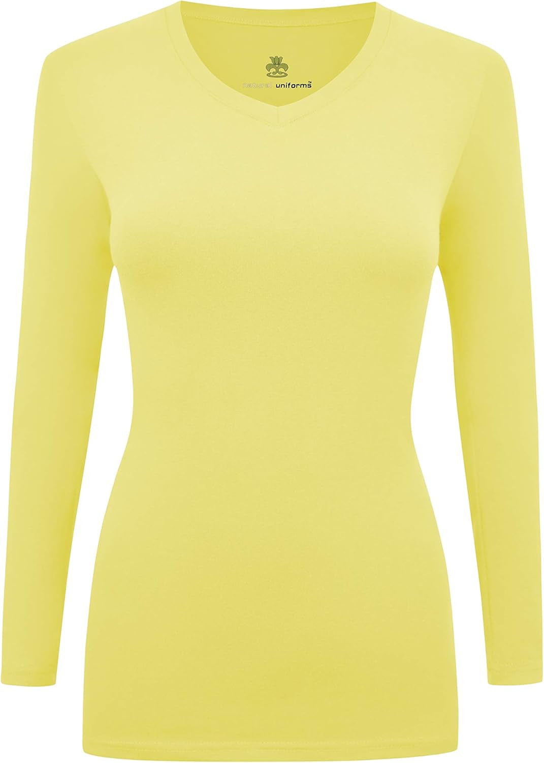 Natural Uniforms Women'S under Scrub Tee V-Neck Long Sleeve T-Shirt