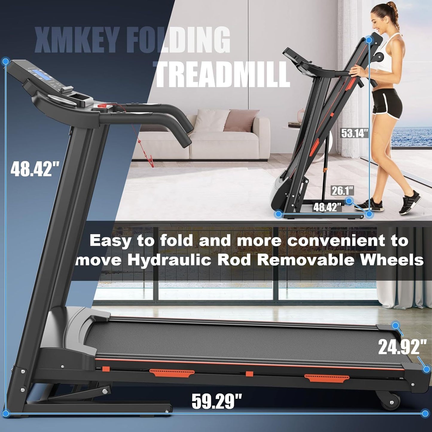 Home Automatic Tilt Treadmill – Powerful, Foldable & Energy-Efficient