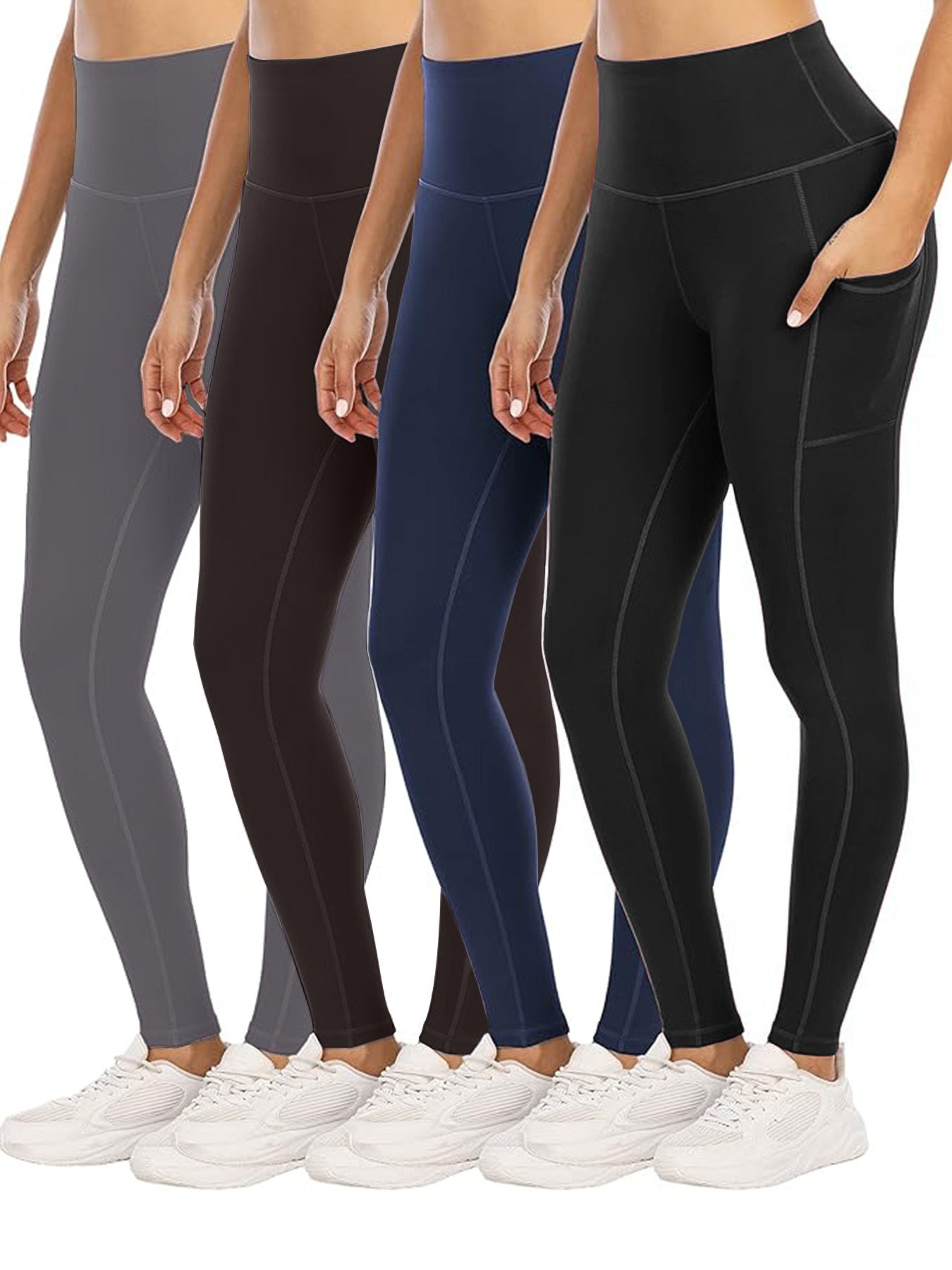 Four Piece Yoga Pants With Pockets