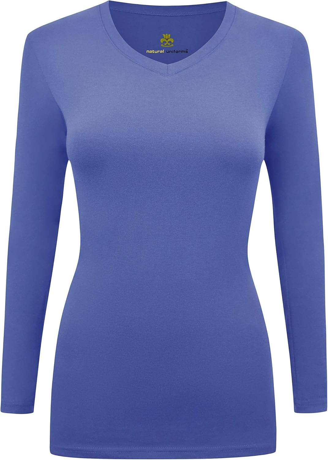 Natural Uniforms Women'S under Scrub Tee V-Neck Long Sleeve T-Shirt