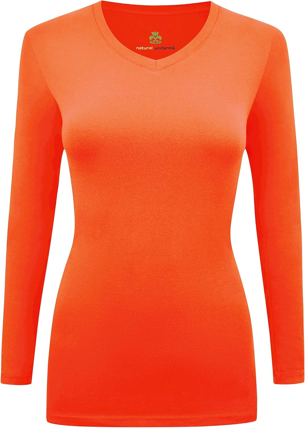 Natural Uniforms Women'S under Scrub Tee V-Neck Long Sleeve T-Shirt