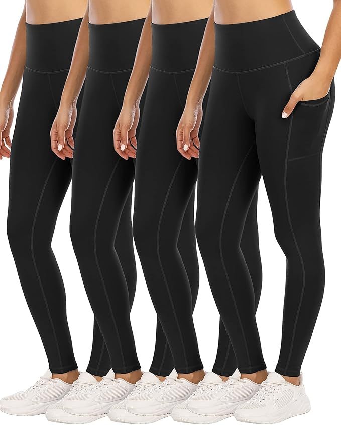 Four Piece Yoga Pants With Pockets