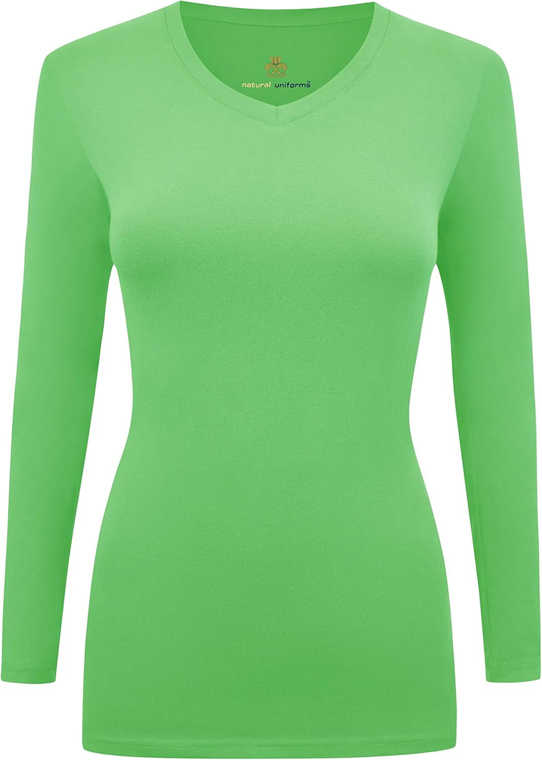 Natural Uniforms Women'S under Scrub Tee V-Neck Long Sleeve T-Shirt