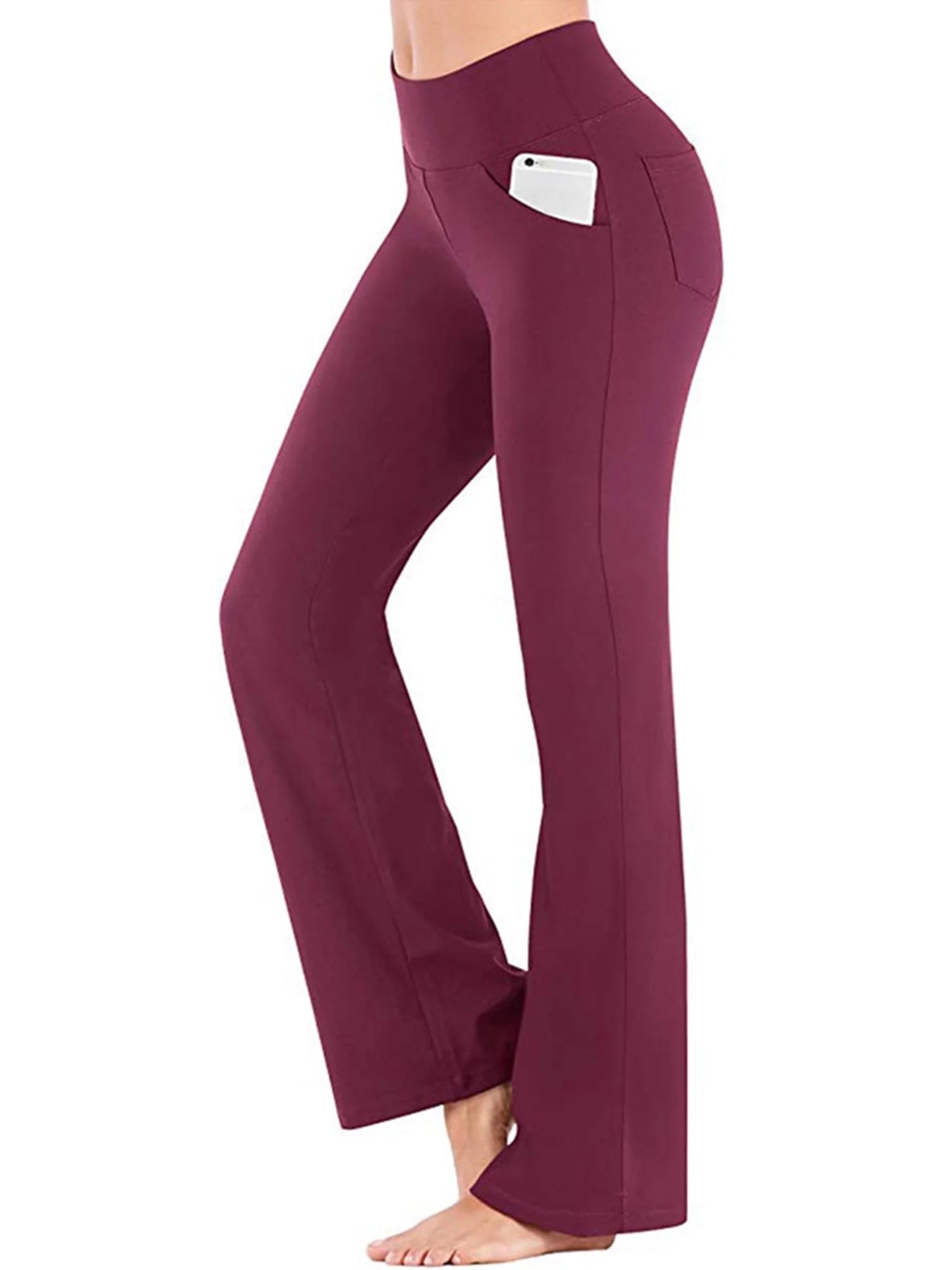 Avamo Women'S Bootcut Yoga Pants with Pockets Moisture-Wicking High Waist Bootleg Gym Fitness Trousers plus Size Pant Stretch Yoga Workout Pants for Women
