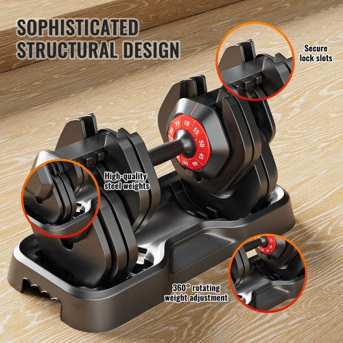 VitalVibe 9-in-1 Adjustable Dumbbell – Quick-Select Strength Training for Home & Gym
