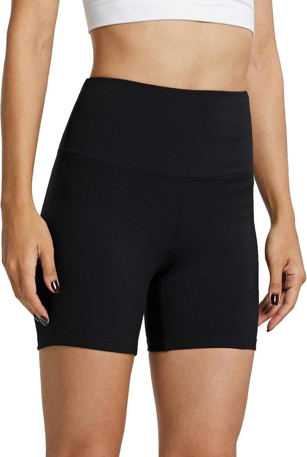 ZUTY 10" Biker Shorts Women High Waisted with 2 Hidden Pockets