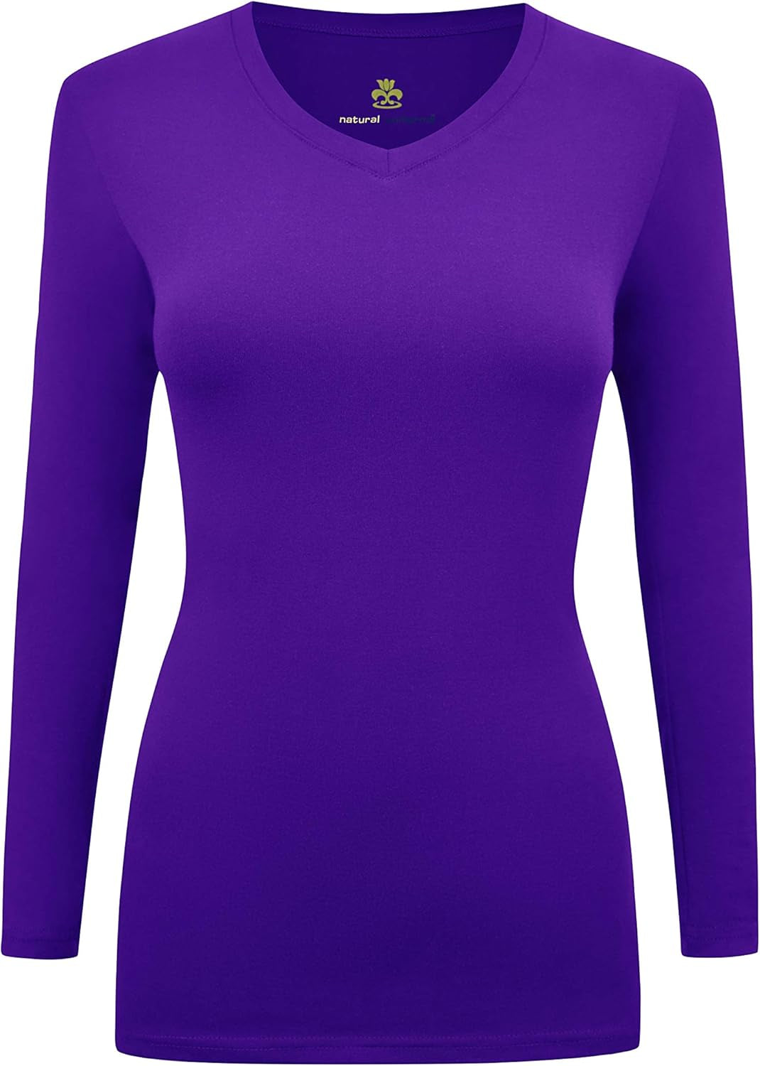 Natural Uniforms Women'S under Scrub Tee V-Neck Long Sleeve T-Shirt