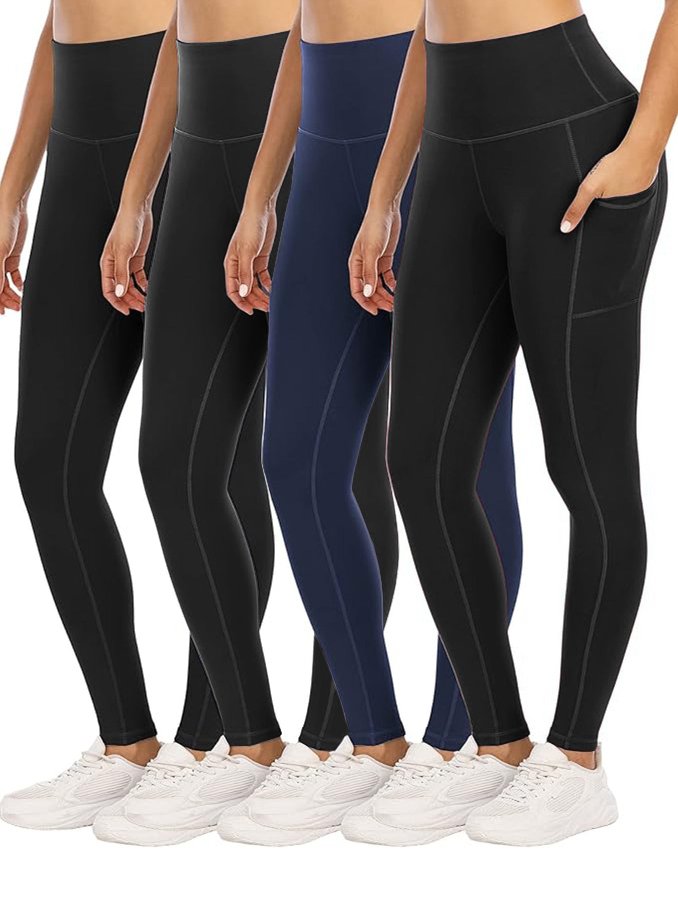 Four Piece Yoga Pants With Pockets