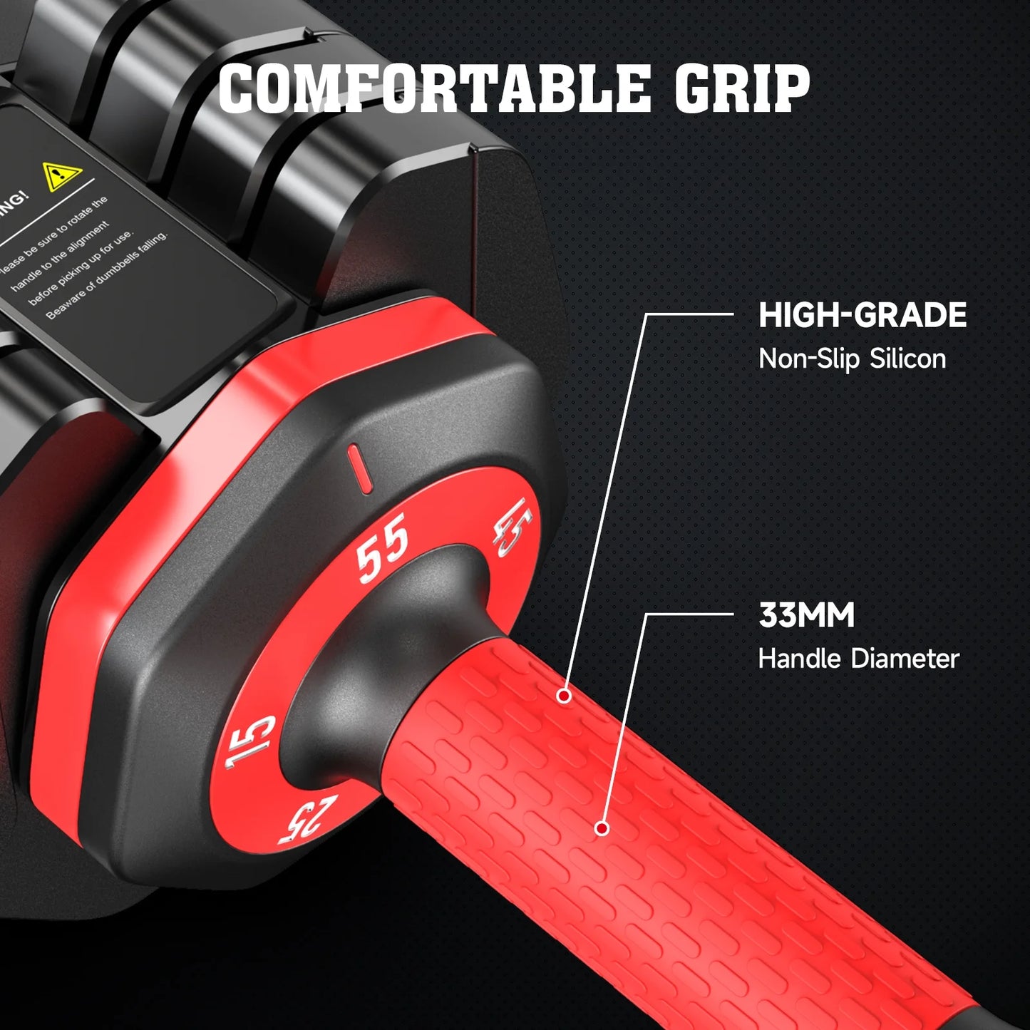 LNOW Adjustable Dumbbells with High Quality Tray 15Lb to 55Lb