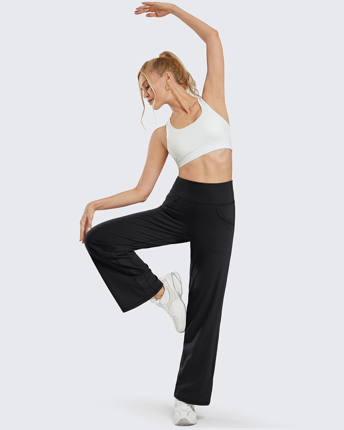 Promover Wide Leg Pants Woman Yoga Pants with Pockets