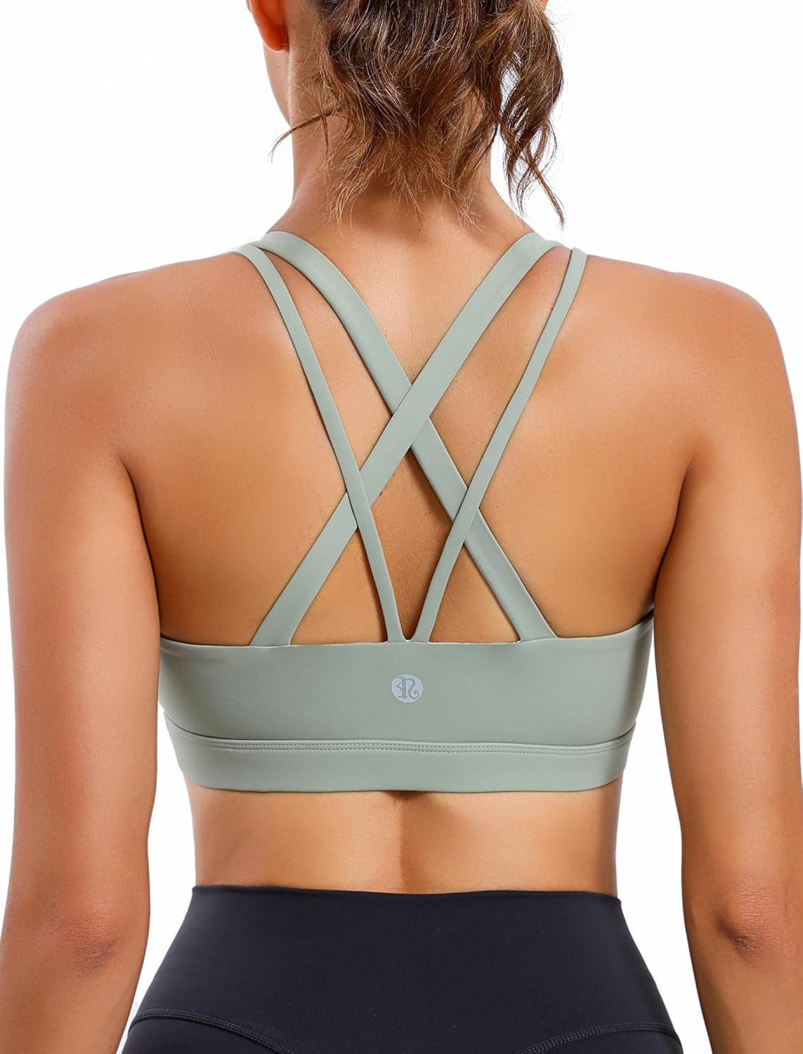 RUNNING GIRL Strappy Sports Bra for Women Sexy Crisscross Back Light Support Yoga Bra with Removable Cups