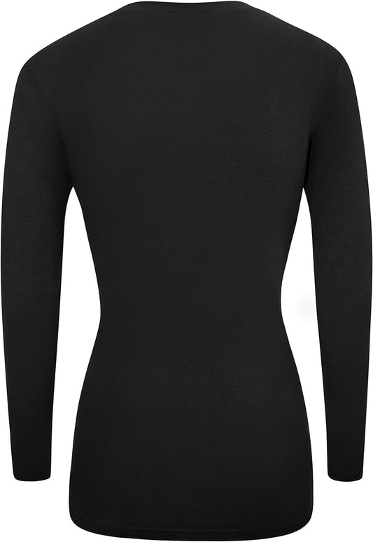 Natural Uniforms Women'S under Scrub Tee V-Neck Long Sleeve T-Shirt