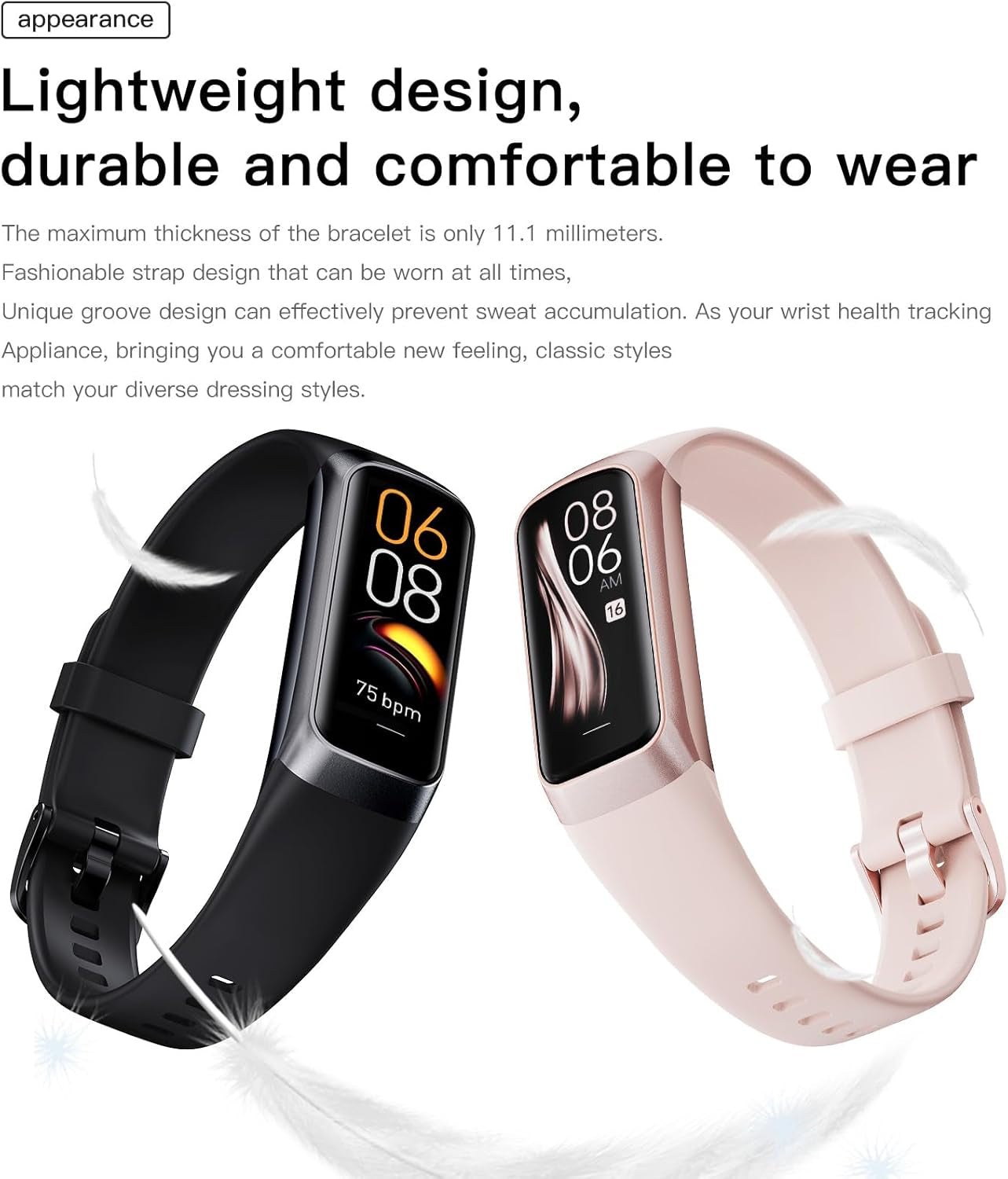 Fitness Trackers  Oled Screen Heart Rate Sleep Monitor Step Tracker 