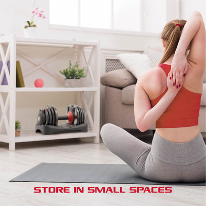 Fitrx Smartbell,  Quick-Select 9 in 1 Adjustable Dumbbell for Home Gym, 5-25Lbs. 