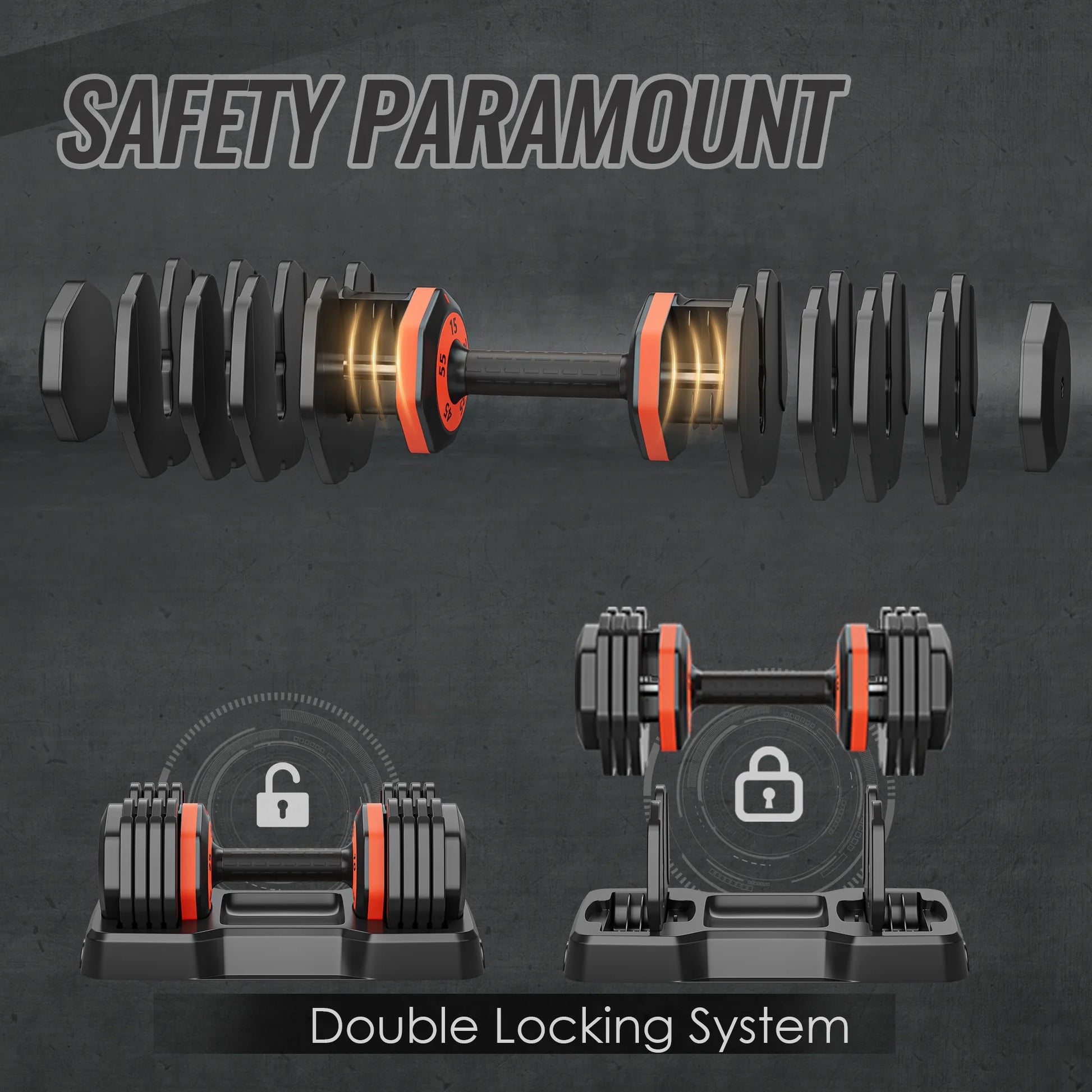 Adjustable Dumbbell Set, 5 in 1 