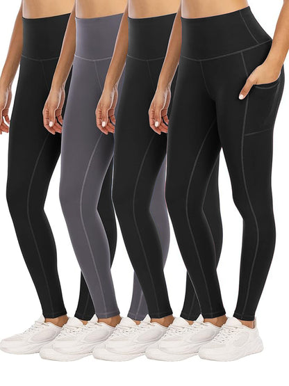 Four Piece Yoga Pants With Pockets