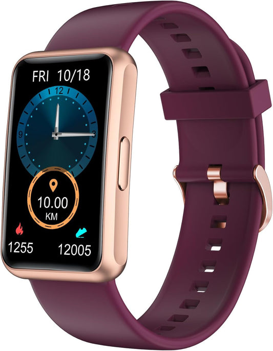 IP68 Waterproof with Full Touch Screen Steps Calories Counter Sleep Tracker Alarm Clocks (Purple)